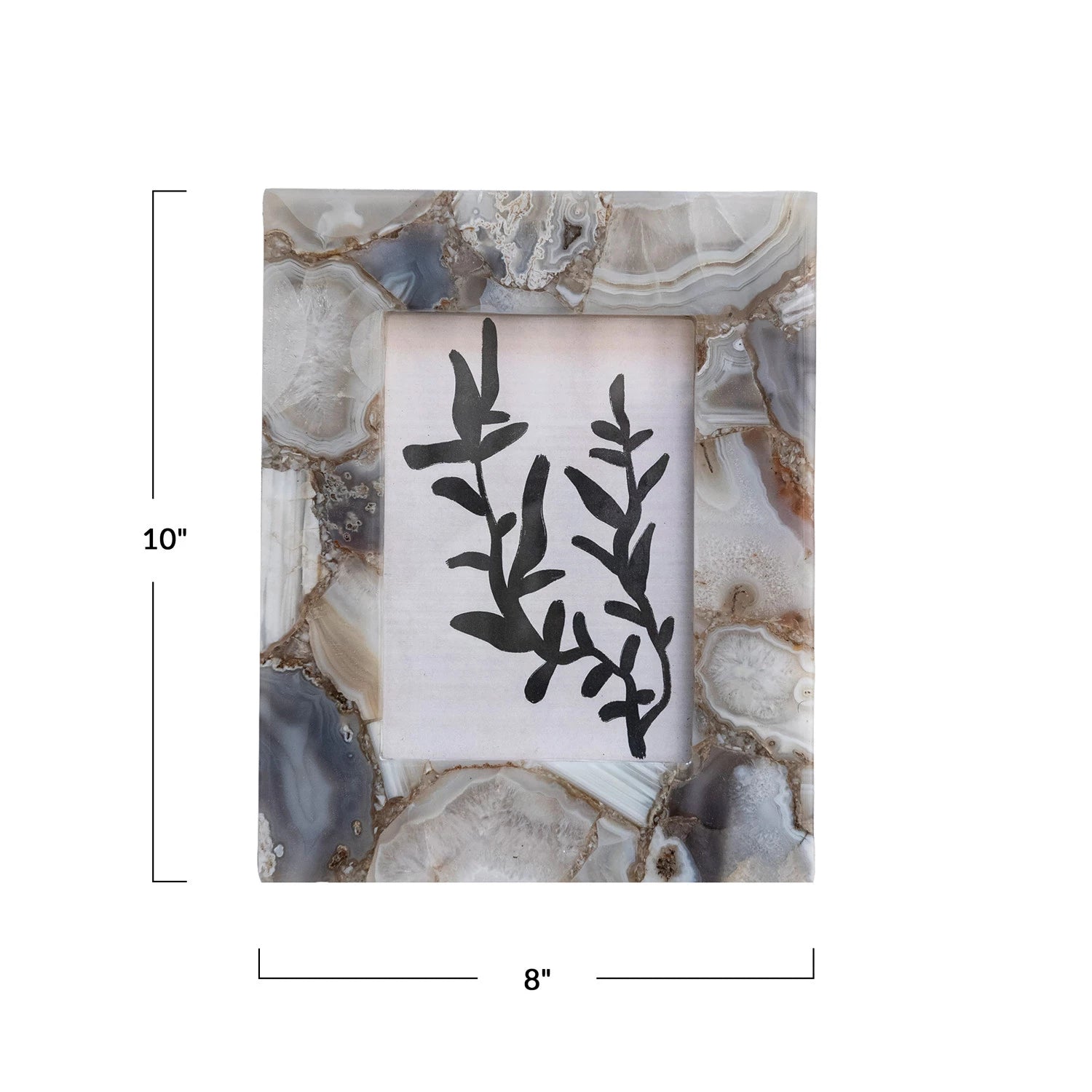 5x7 Agate Photo Frame - Elegant Natural Stone Picture Display for Home Decor, Wedding Gifts & Office Desk Accessories