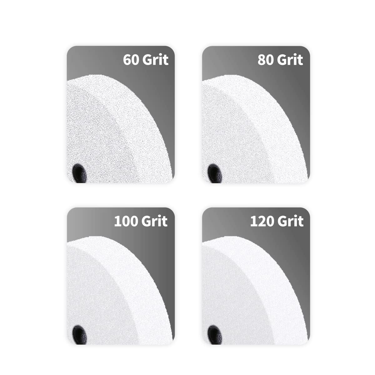 POWERTEC 8 Inch 80 Grit White Aluminum Oxide Bench Grinding Wheel - 1