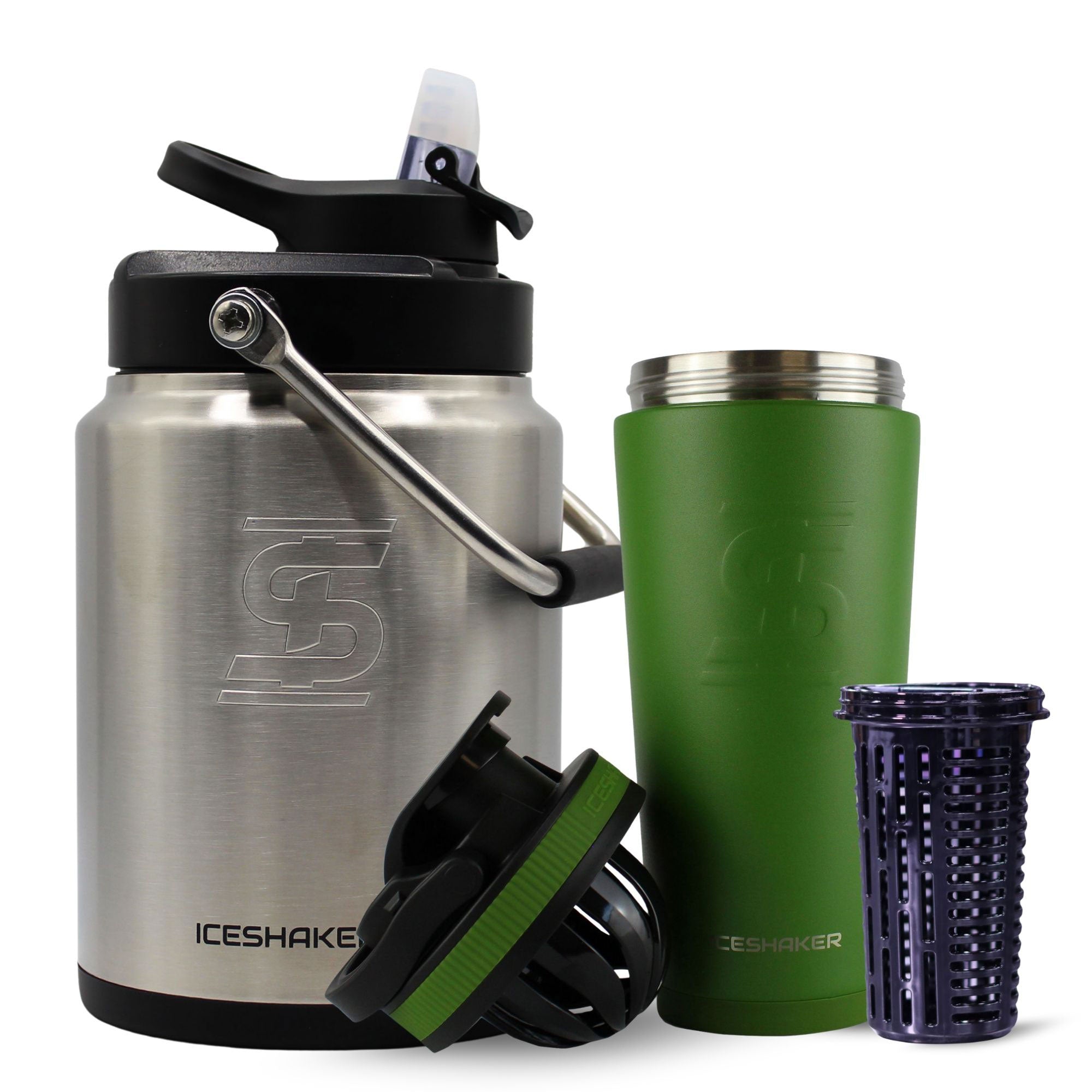 Premium Ice Shaker Hydration Pack - Insulated Water Bottle for Gym, Workout & Outdoor Sports - Leakproof & BPA-Free Shaker Cup for Protein Shakes & Cold Drinks