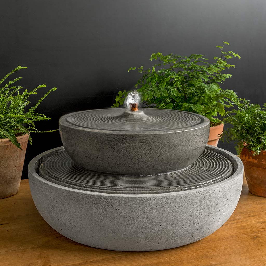 Campania International Lunas Fountain - Outdoor Garden Water Feature with LED Lights for Patio, Yard, and Landscape Decor