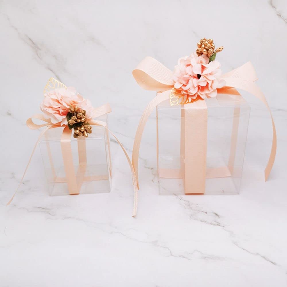 YITAQI 10-Piece Pink Square Candy Boxes for Wedding Favors - Perfect for Chocolates, Candy, Jewelry & Flowers - Elegant Guest Gift Packaging Bags for Parties, Bridal Showers & Special Events