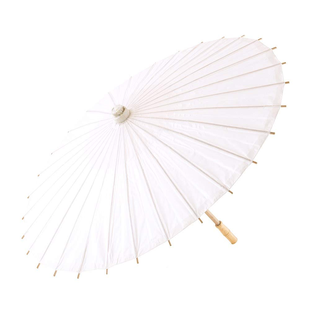 Weddingstar White Paper Parasol with Bamboo Boning - Elegant Wedding Decor, Photo Prop & Outdoor Ceremony Accessory