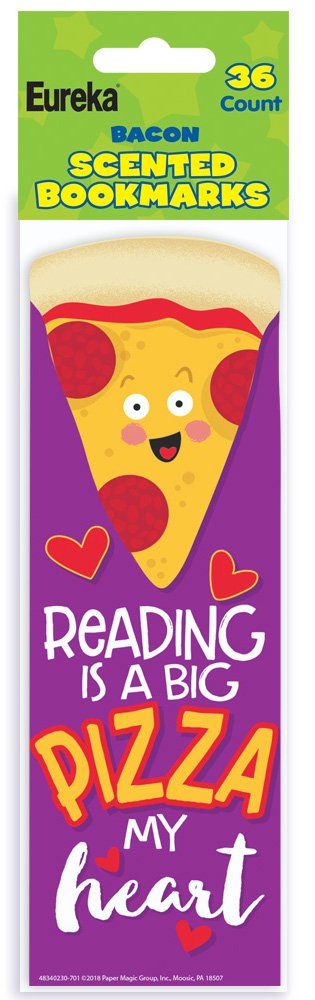 24 Pack Eureka Pizza Scented Bookmarks - Fun Book Accessories for Kids, Teachers & Pizza Lovers - Perfect for Reading, Gifts & Classroom Rewards