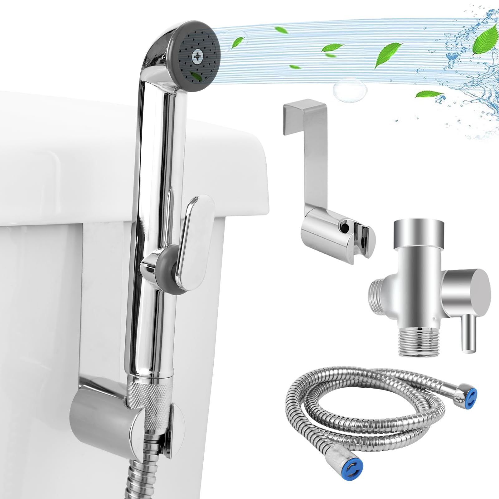 Portable Handheld Bidet Sprayer for Toilet - Adjustable Water Pressure Zinc Alloy Shower Set with Hose | Perfect for Feminine Hygiene, Baby Diaper Cleaning & Postpartum Care | Easy Wall or Toilet Mount Installation