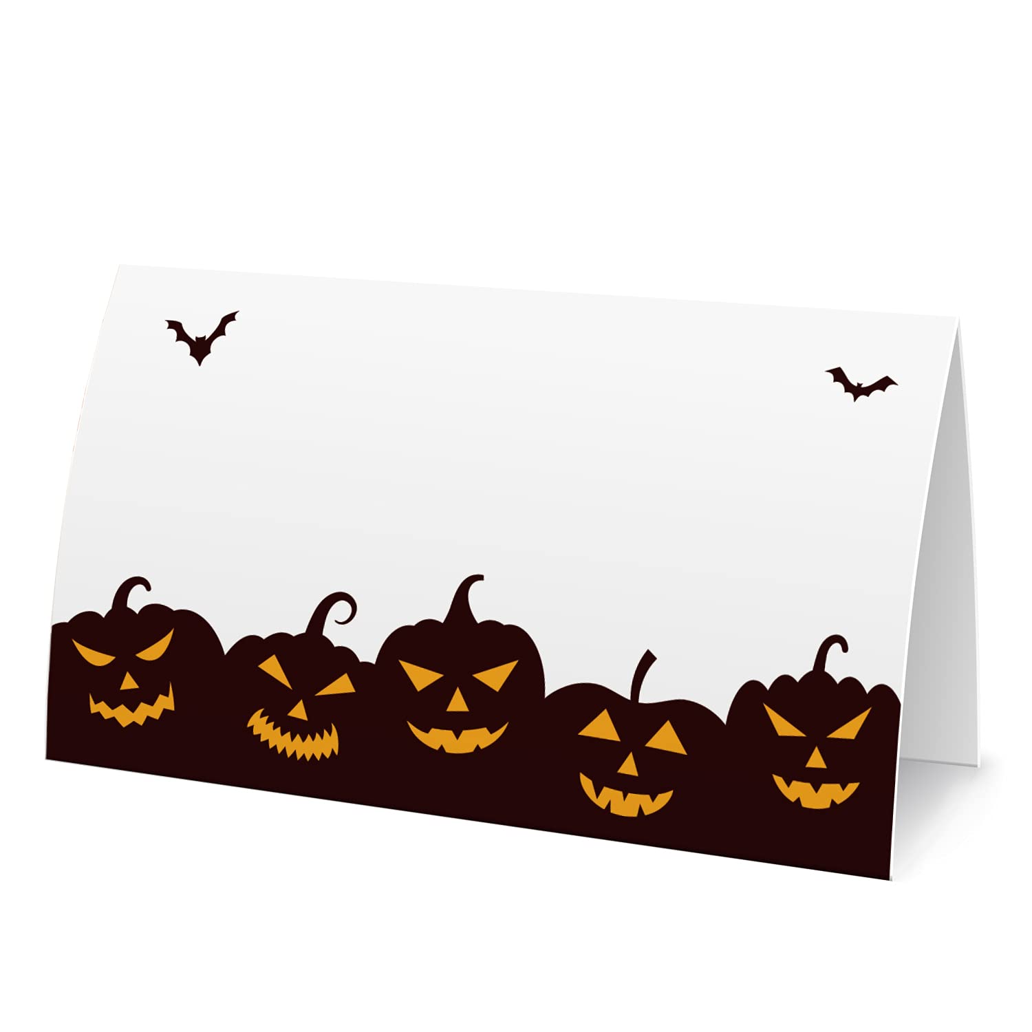 Pumpkin Food Tent Labels (25 Pack) - Halloween Table Place Cards, Buffet Food Labels for Thanksgiving & Halloween Parties - Perfect for Banquet Tables, Dessert Displays & Holiday Gatherings