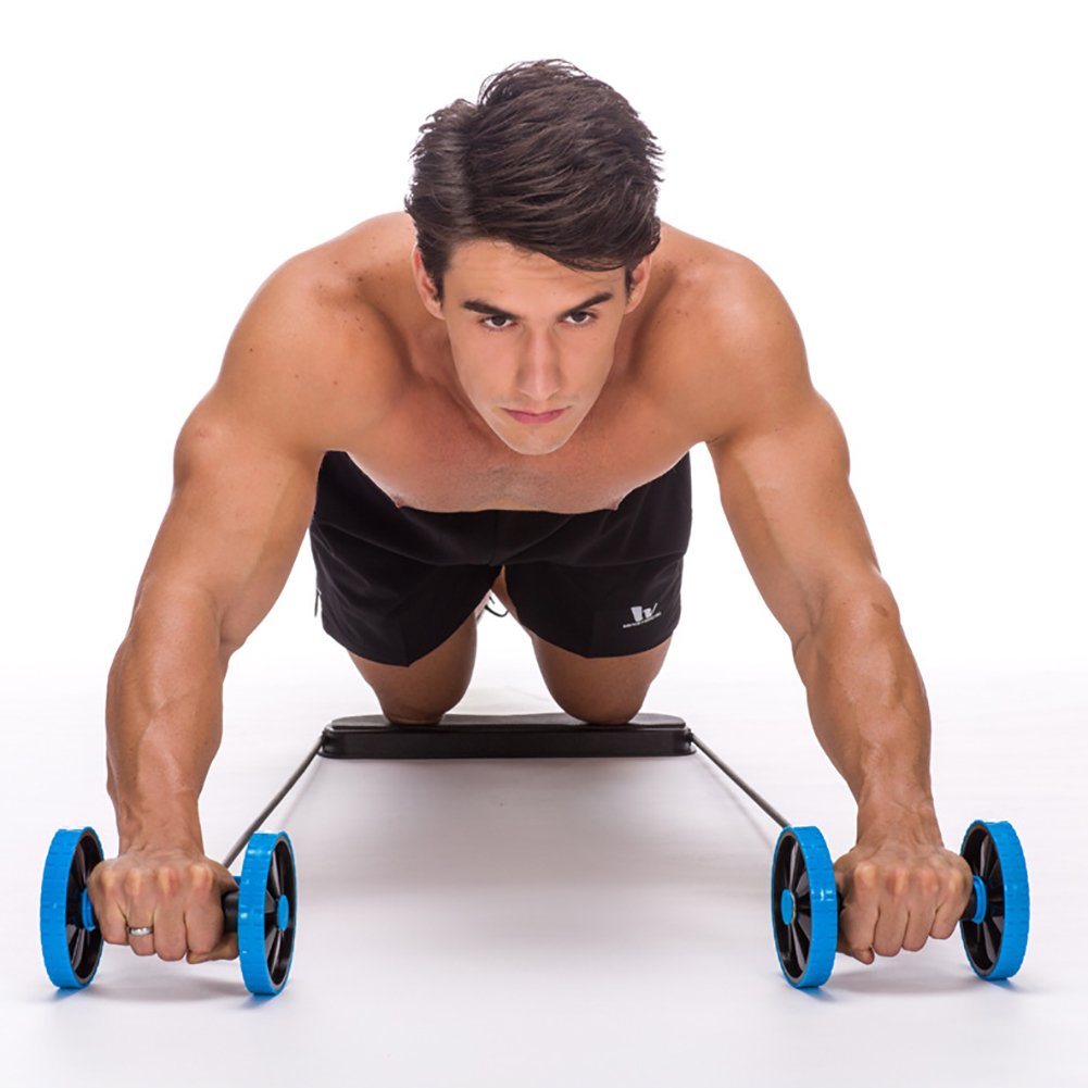 Multi-Functional Ab Wheel Roller for Core Workouts - Abdominal Exercise Equipment with Pull Rope & Twist Weight Training - Blue Fitness Gear for Home Gym & Office Workout