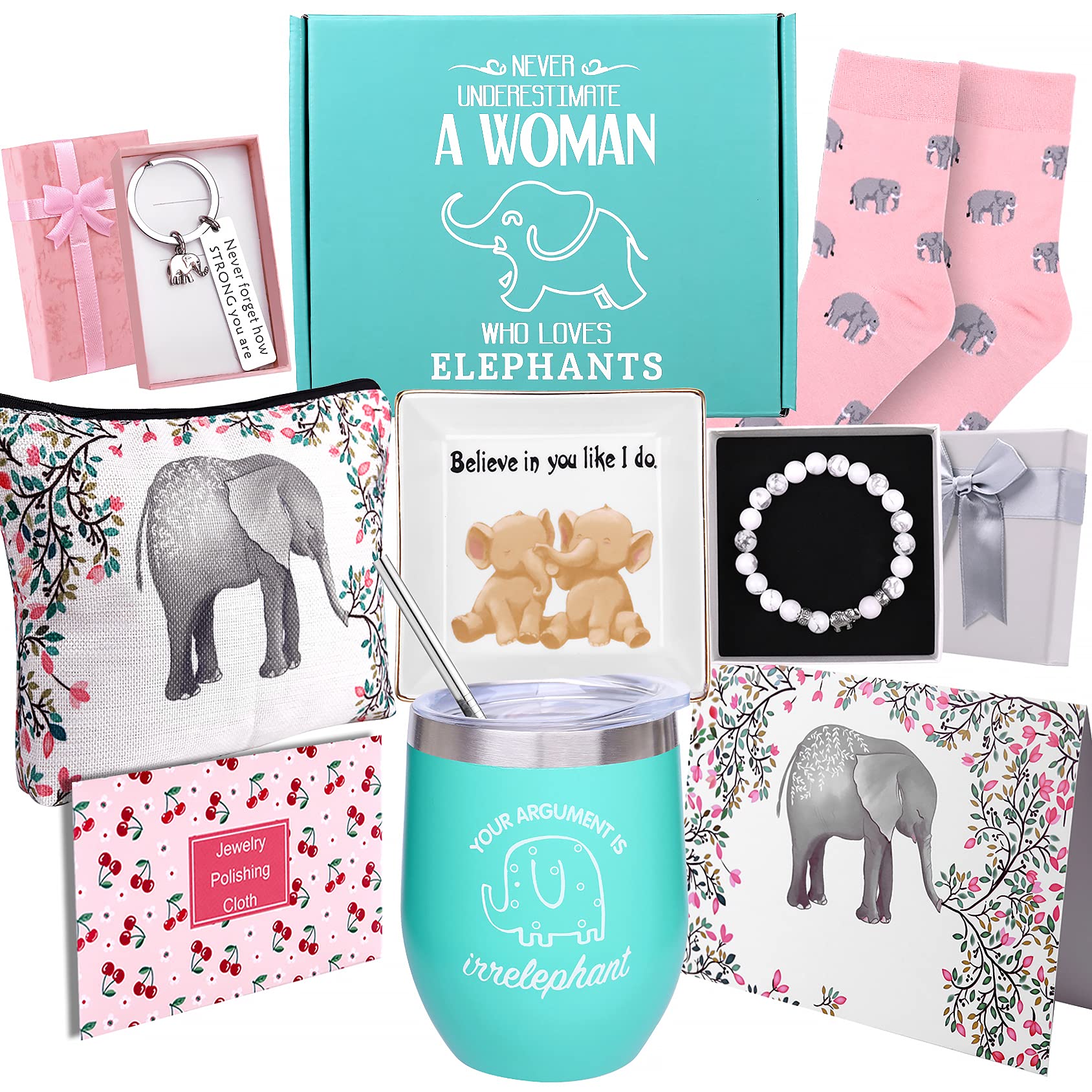 Unique Elephant Gifts for Women - Perfect Birthday, Valentine's & Mother's Day Present - Handcrafted Elephant Lover's Gift Box Set - Ideal for Home Decor, Office Desk & Special Occasions