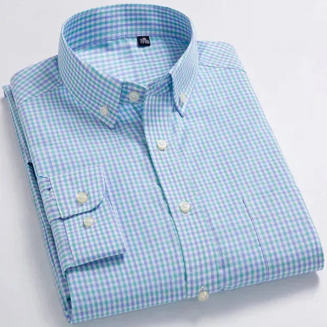 Men's Casual Checkered Shirt - Stylish Plaid Button-Up for Everyday Wear - Perfect for Work, Outings & Casual Events