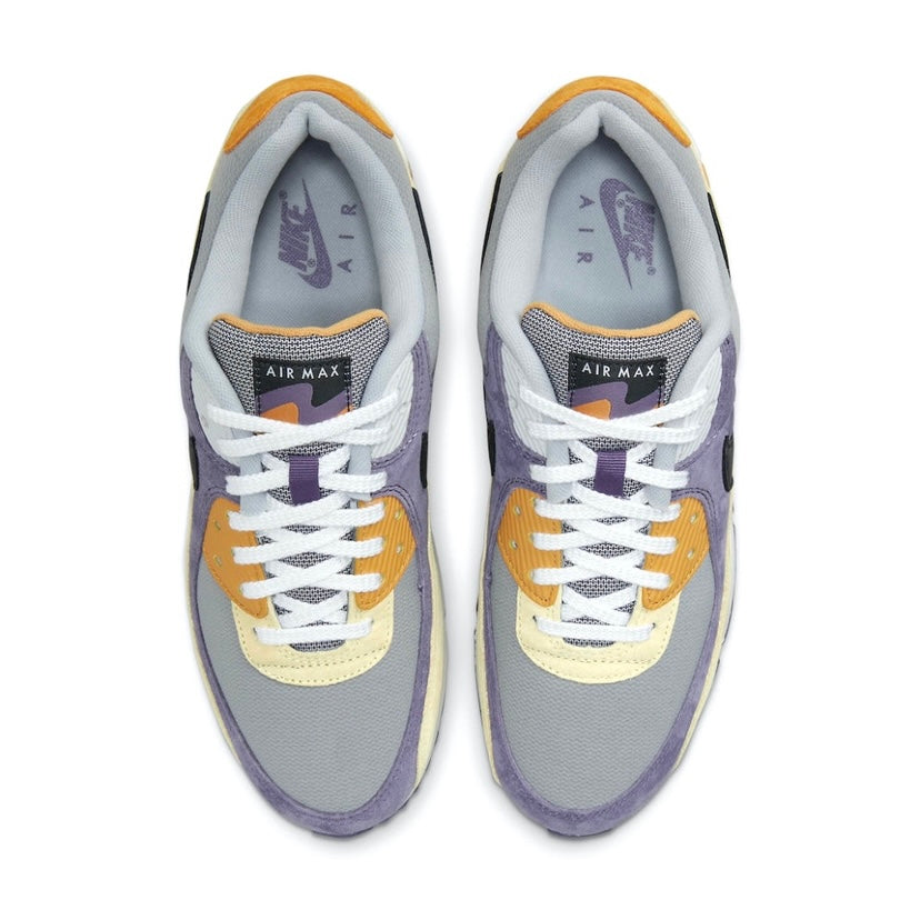 Nike Air Max 90 Men's Running Shoes - Court Purple & Lemon Colorway - Comfortable Cushioned Sneakers for Gym, Workout & Casual Wear
