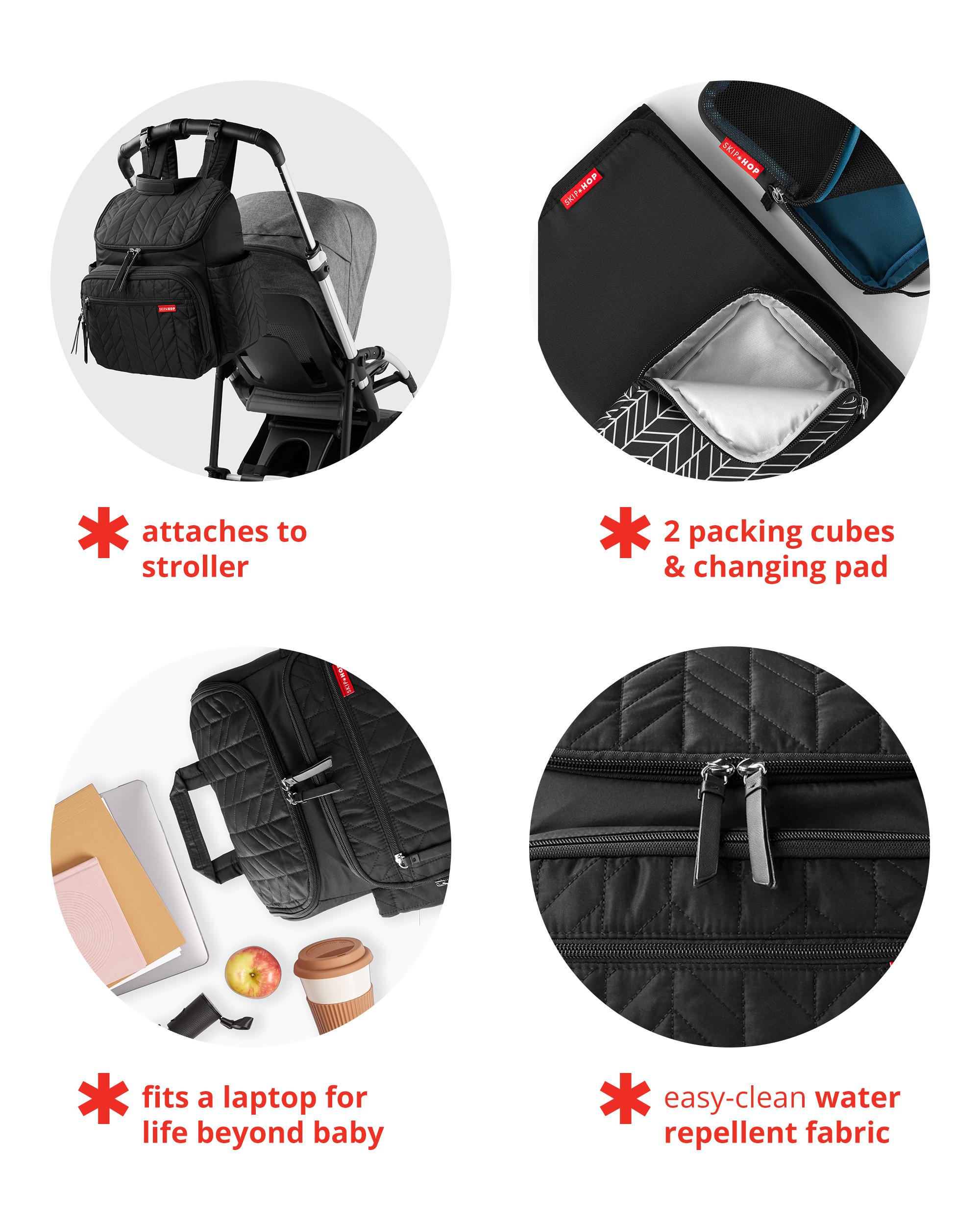 Skip Hop Forma Diaper Backpack - Dark Sage | Stylish & Spacious Baby Bag for Parents on the Go | Perfect for Daycare, Travel & Everyday Use