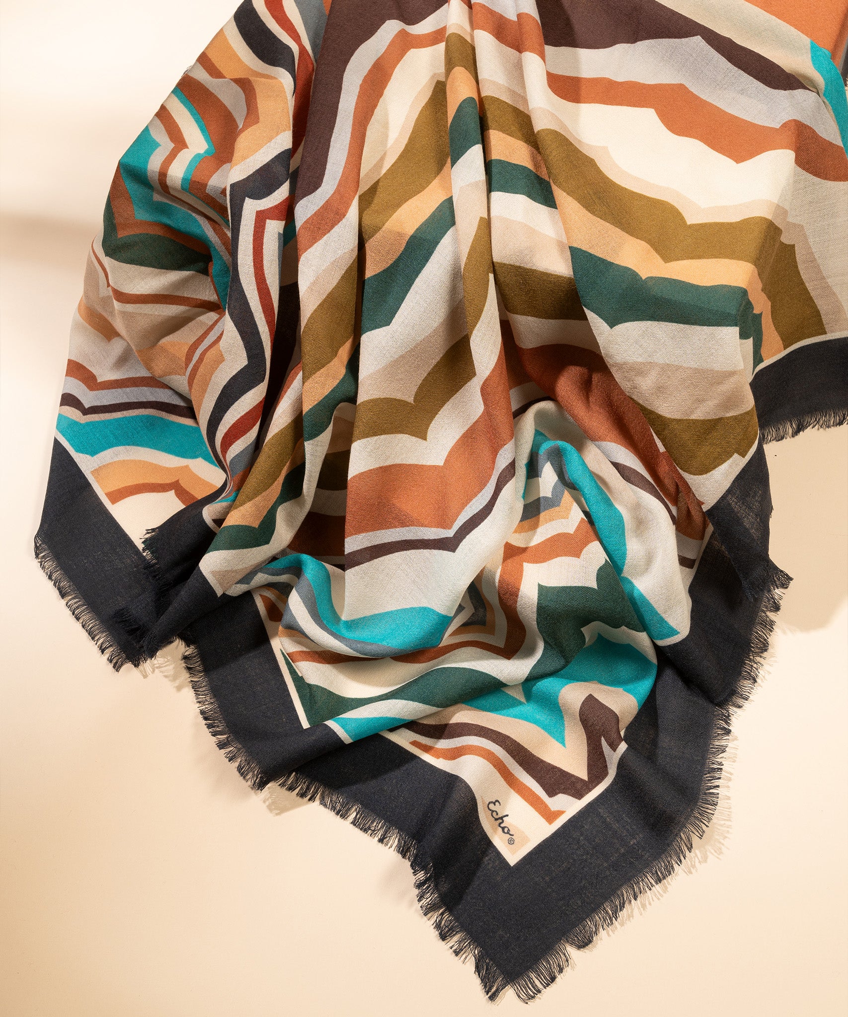 Geode 50 Wool Square Scarf - Soft & Warm Winter Fashion Accessory for Women - Perfect for Outdoor Activities, Travel & Casual Wear
