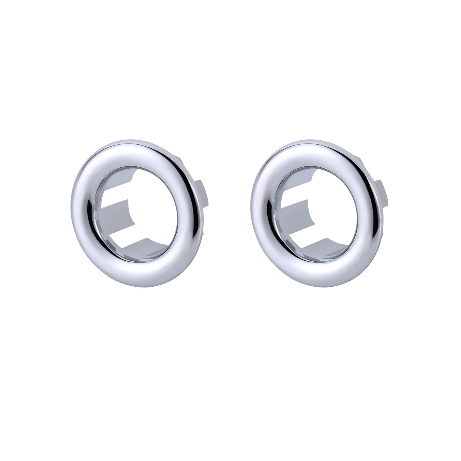 2 Pack Chrome Sink Overflow Ring Cover - ARCORA Bathroom & Kitchen Sink Basin Trim Hole Insert Cap - Perfect for Leak Prevention & Drain Protection in Bathroom Vanities, Kitchen Sinks & Utility Basins