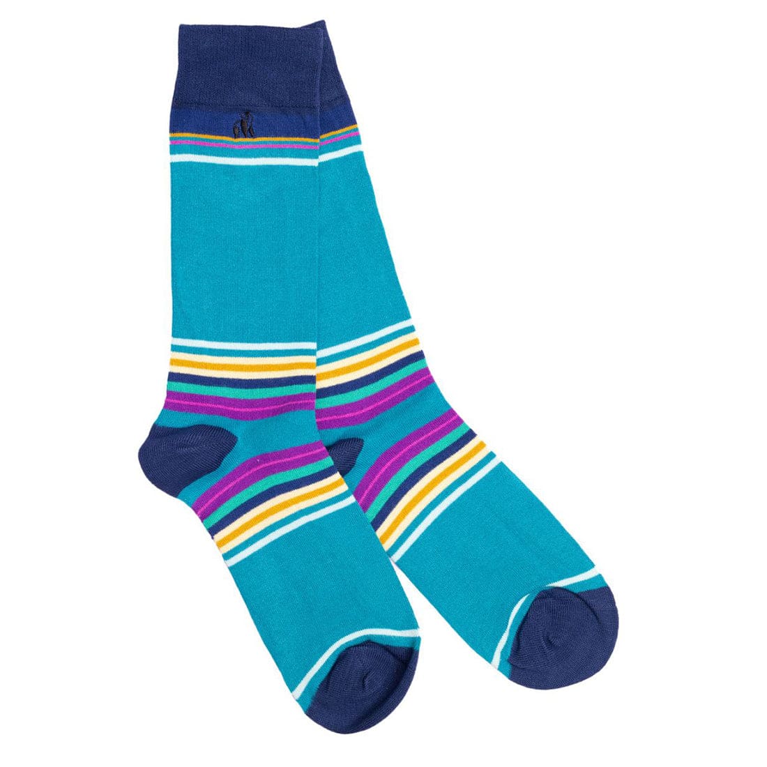 Green Multi Stripe Socks for Men & Women - Comfortable Casual Athletic Socks for Running, Walking, and Everyday Wear