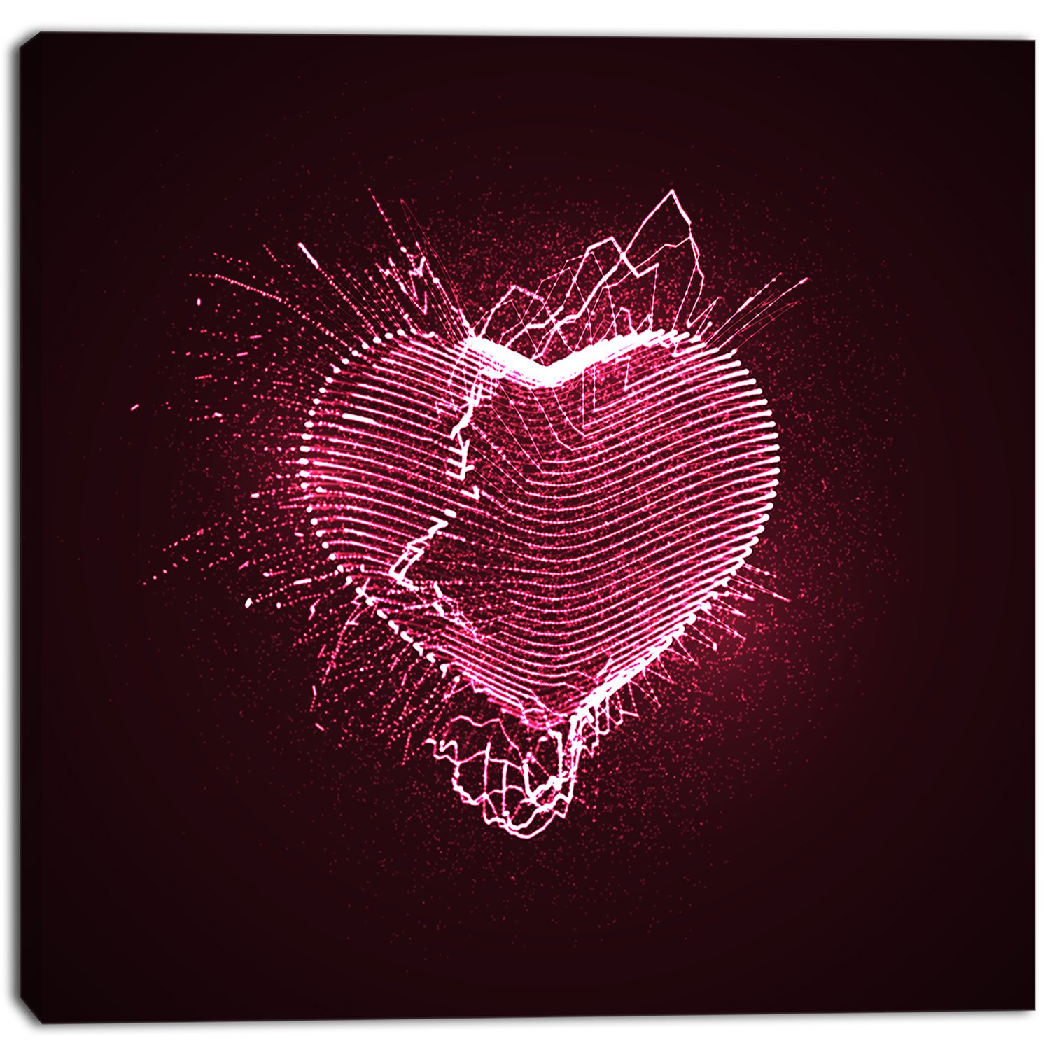 Designart Happy Valentine’s Day Abstract Digital Art Canvas Print - 30x30 Inches Wall Decor for Romantic Home, Office & Gift Ideas