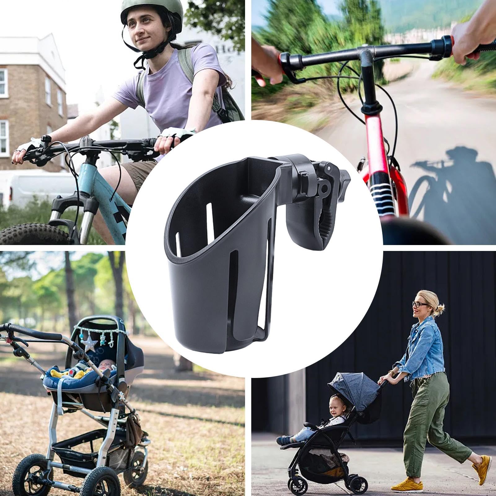 360° Rotatable Stroller Cup Holder - Universal Wheelchair & Walker Drink Holder with Adjustable Clamp | Perfect for Baby Strollers, Mobility Scooters, and Elderly Walkers - Home & Outdoor Use