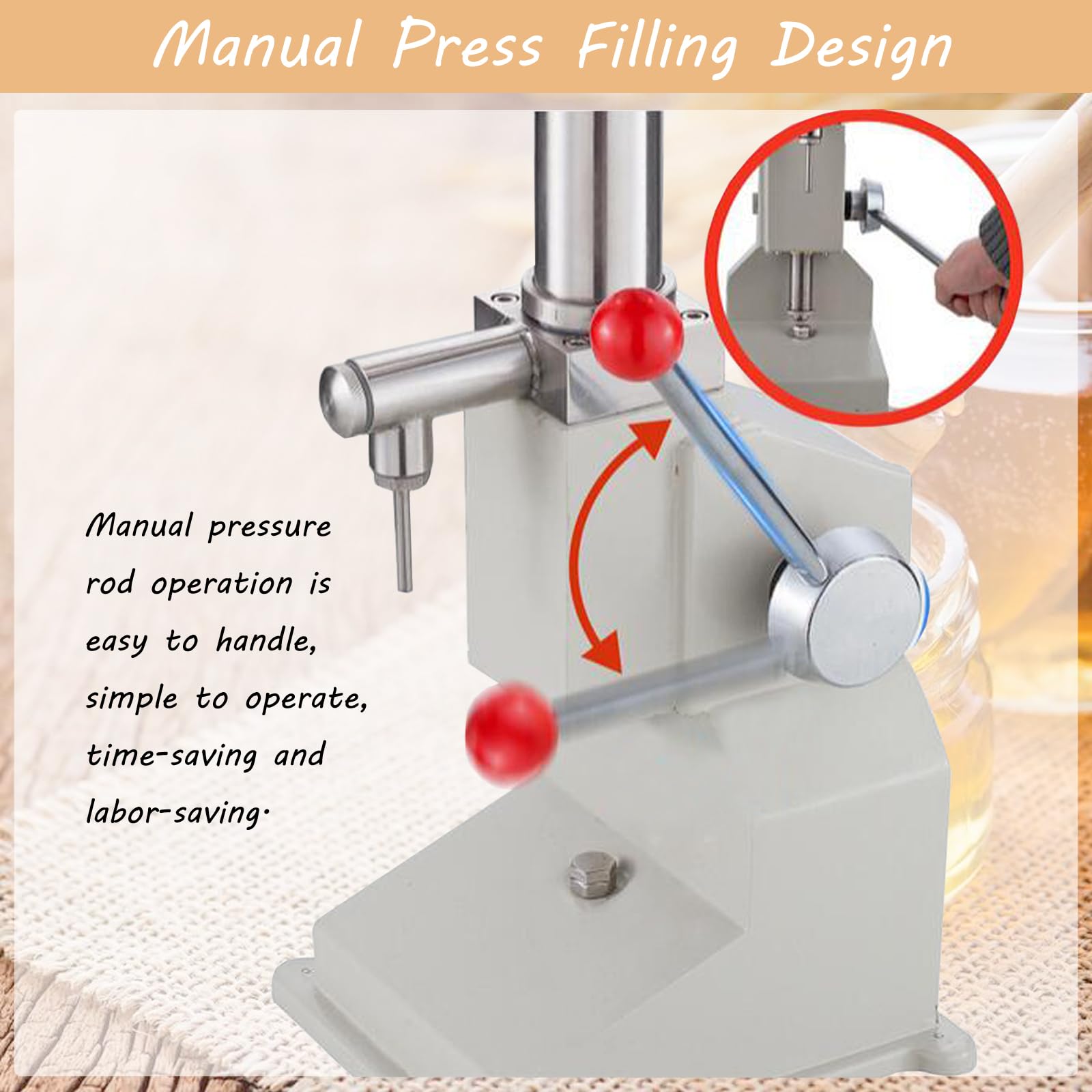 INTSUPERMAI Manual Liquid Filling Machine 5-50ml - Bottle Paste Filler for Cosmetics, Oil, Cream & Lip Gloss (Model A03) - Perfect for Small Business & DIY Beauty Products