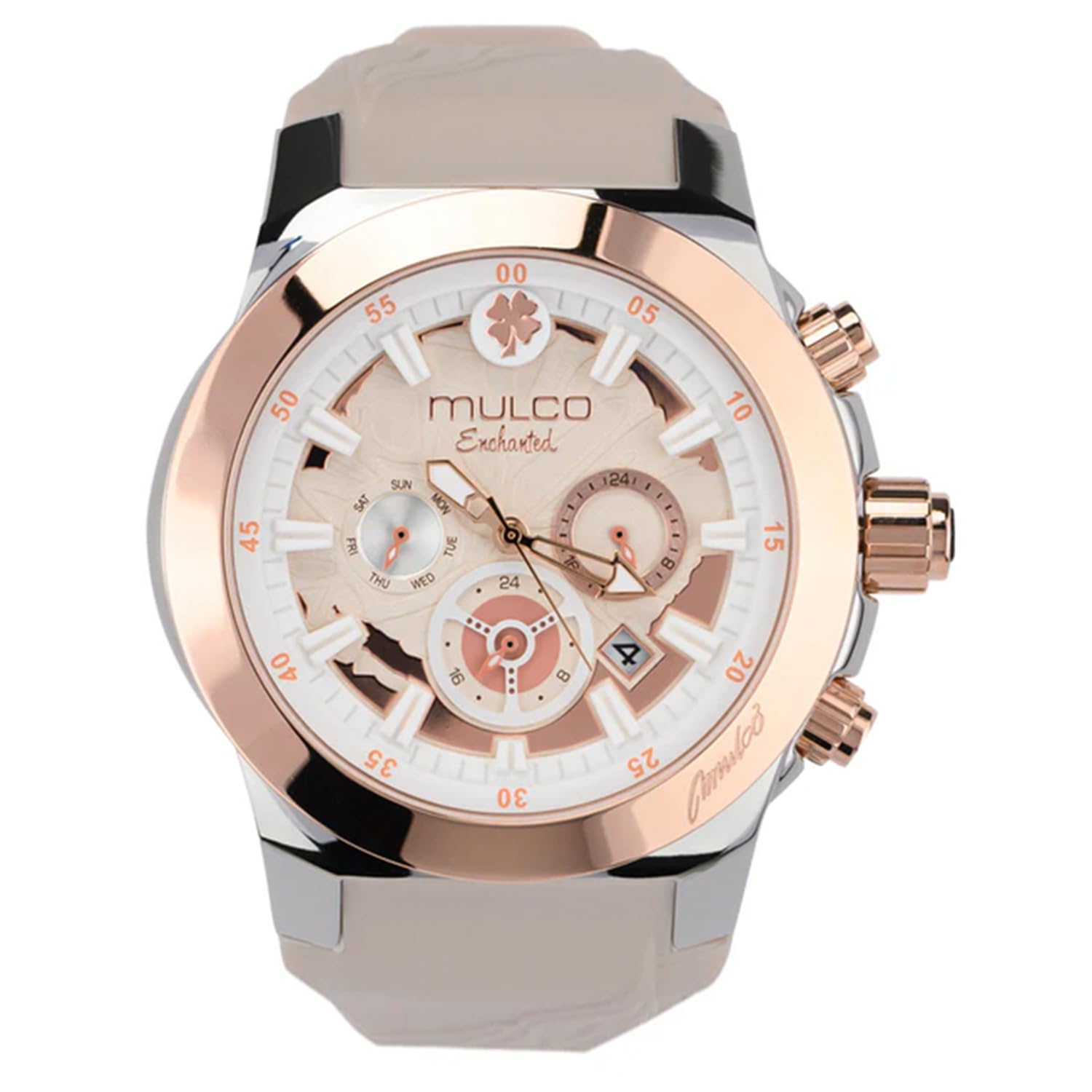 Mulco Women's Watch - Silver Stainless Steel with Rose Gold & Mother of Pearl - for Elegant Occasions