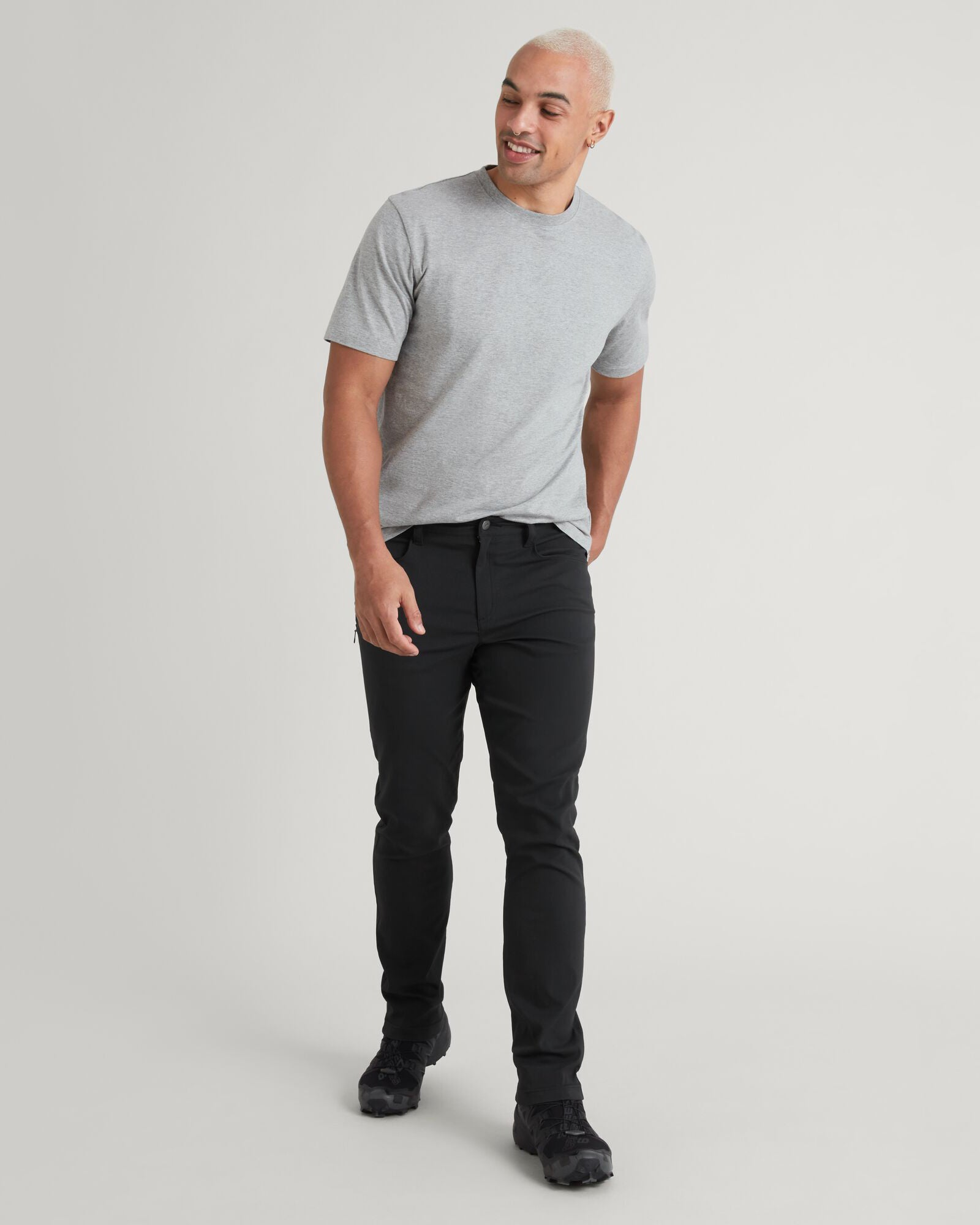 Men's Flight Pants Regular Fit - Black Stingray Color - Comfortable & Stylish Cargo Pants for Travel, Hiking & Outdoor Activities
