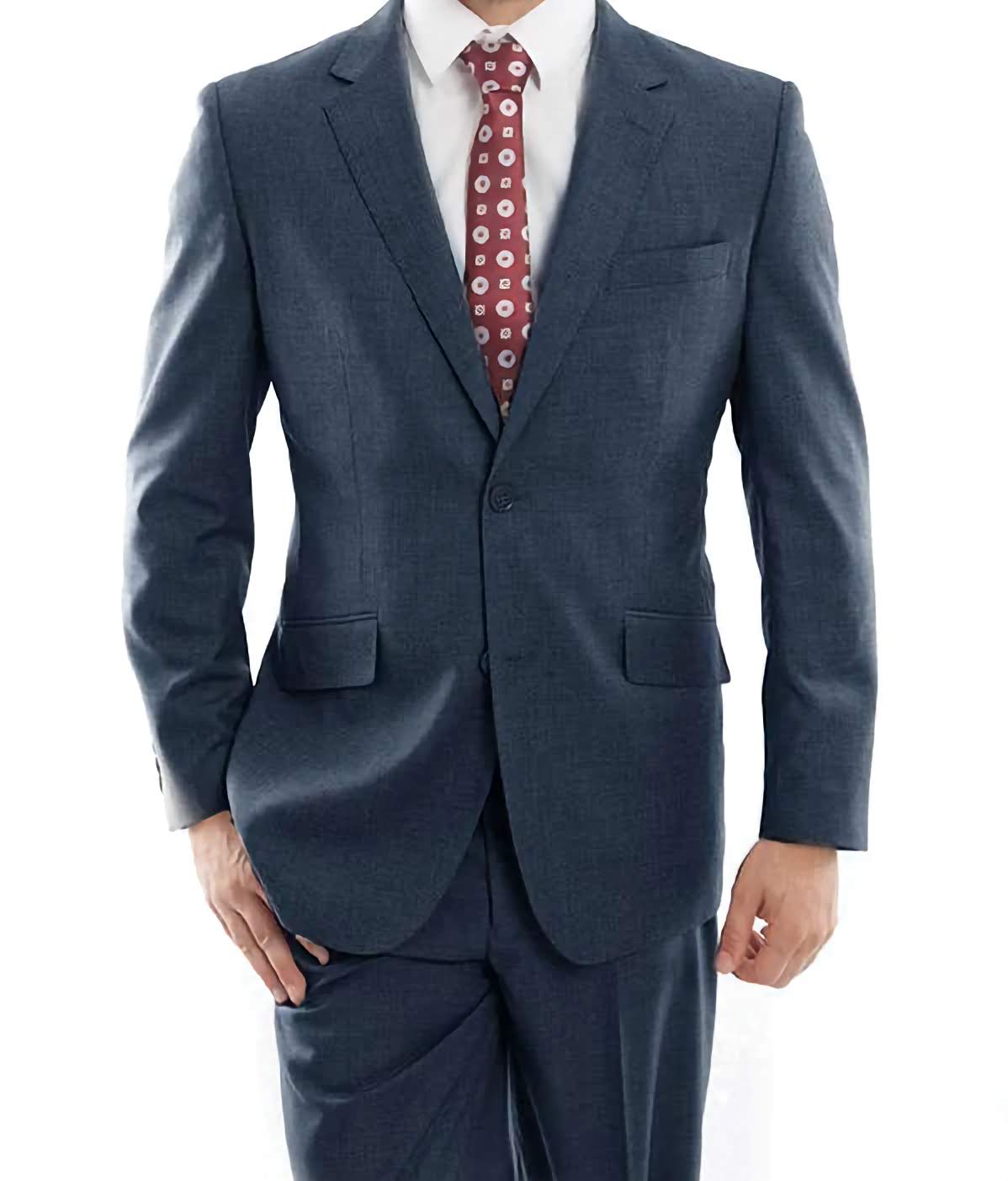 Premium Italian Wool Suit for Men - Modern Fit 2-Piece Business Suit in Deep Indigo | Perfect for Weddings, Office Wear & Formal Events