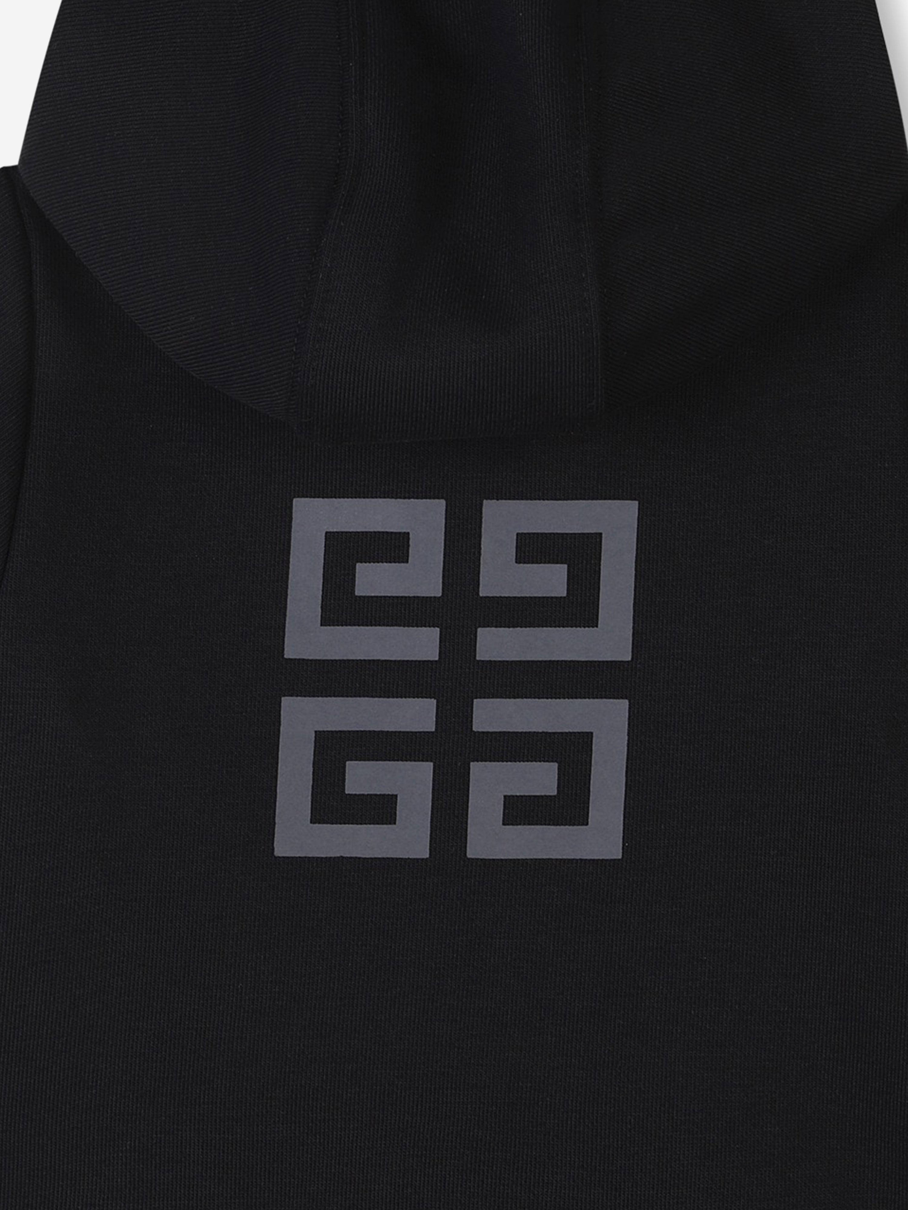**4G Logo Zip Up Hoodie for Baby Boys - Black | Soft & Comfortable Pullover for Playtime & Outdoor Activities**