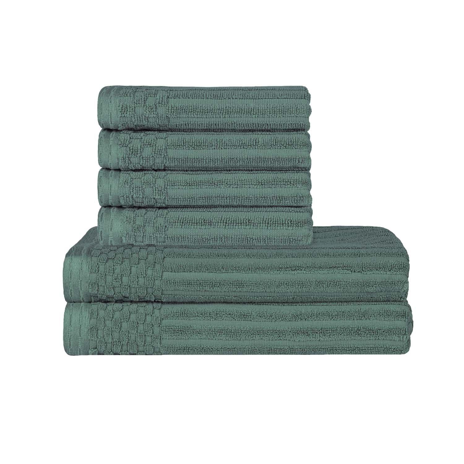 Premium Soho Ribbed Textured Cotton Bath Towel Set - Ultra Absorbent & Quick Dry Hand & Bath Towels for Spa, Gym & Luxury Home Use