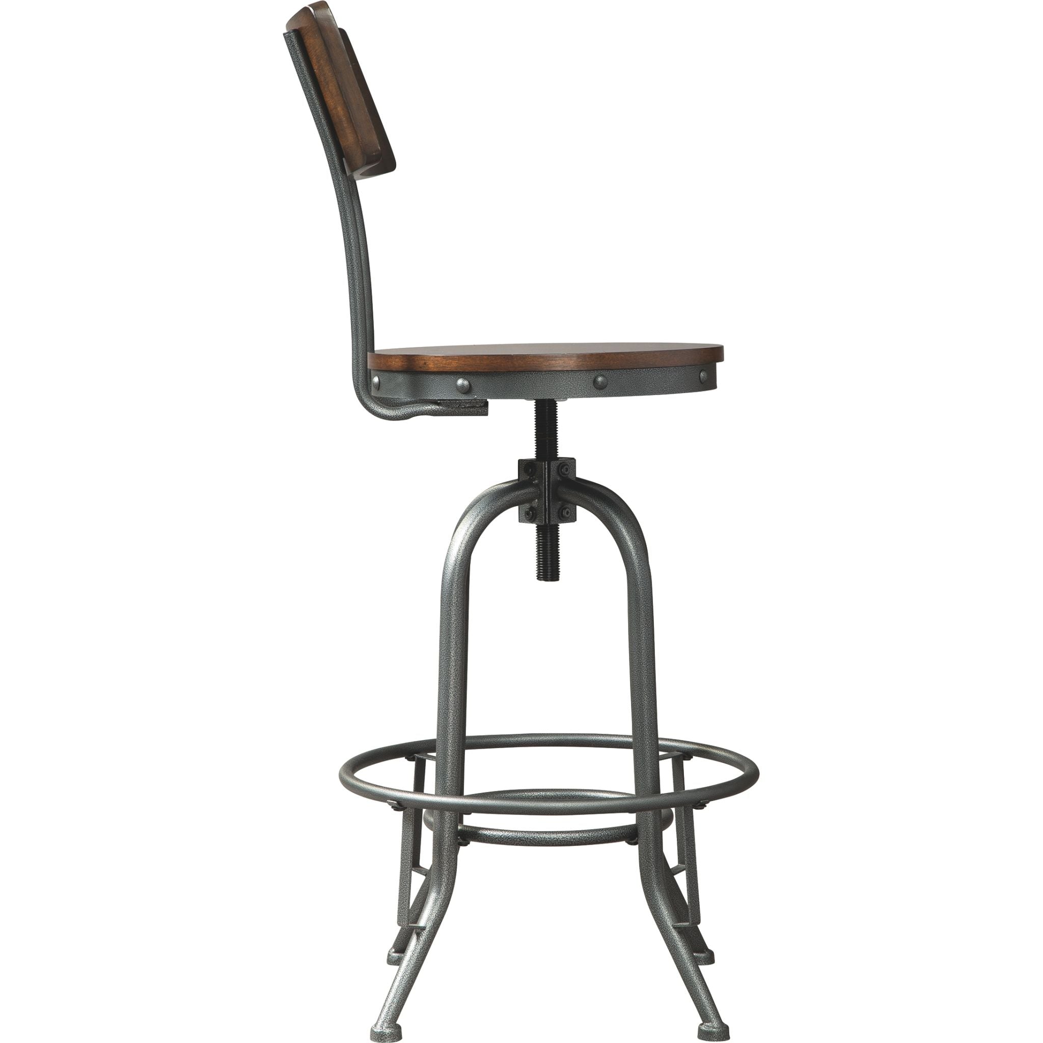 Bassello Bar Stool - Brown Wooden Counter Height Stool with Backrest (D284 230) - Perfect for Kitchen Islands, Breakfast Bars & Home Bars