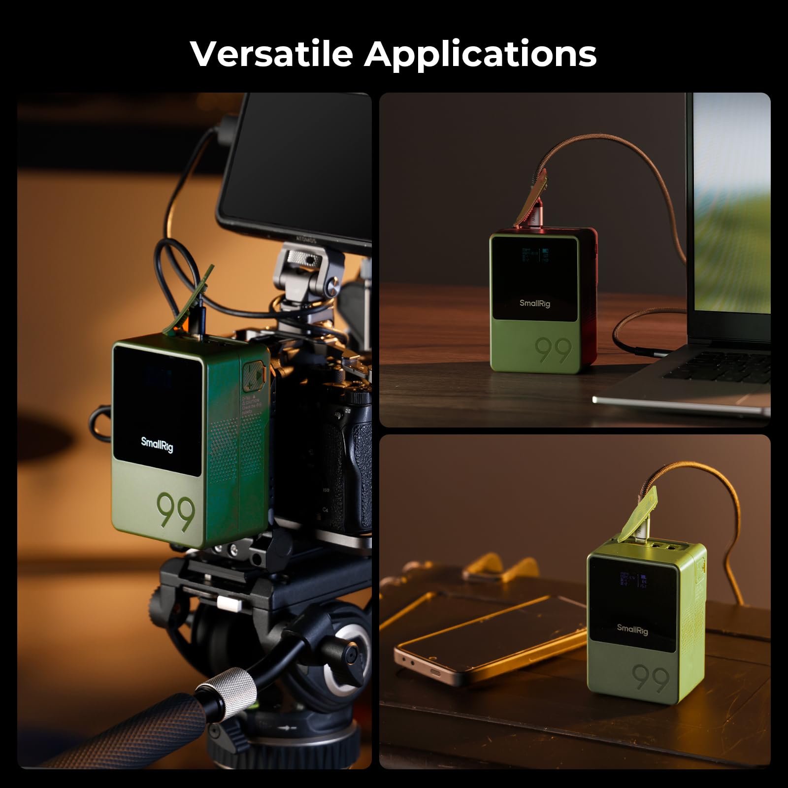 SMALLRIG VB99 99Wh V Mount Battery - 6800mAh V Lock Battery with 100W Output, Fast 2H Full Charge, USB-C/D-TAP/USB-A/Dual DC Ports, OLED Screen - Compatible with DSLR Cameras, Camcorders, Monitors & Video Lights | Perfect for Film Production, Live Streaming & Outdoor Shooting