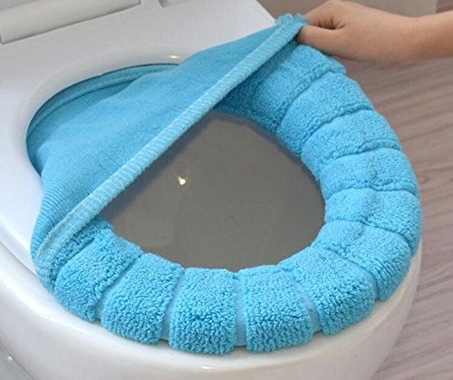 2-Pack Soft & Thick Stretchable Toilet Seat Covers - Plush O-Shaped Cushion Pads, Washable Bathroom Mat for Warmth & Comfort (Perfect for Winter & Cold Bathrooms)