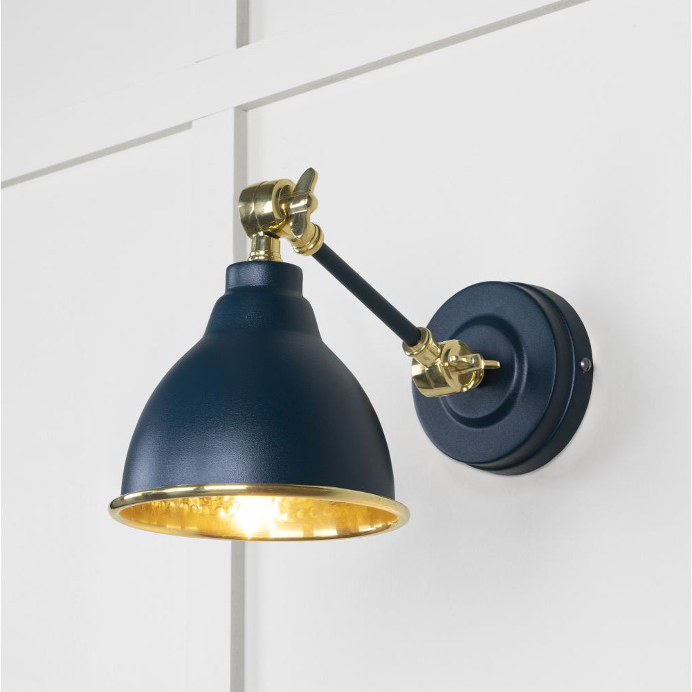 Hammered Brass Brindley Wall Light - Vintage Style Sconce in Multiple Finishes - Perfect for Bedroom, Living Room & Hallway Lighting