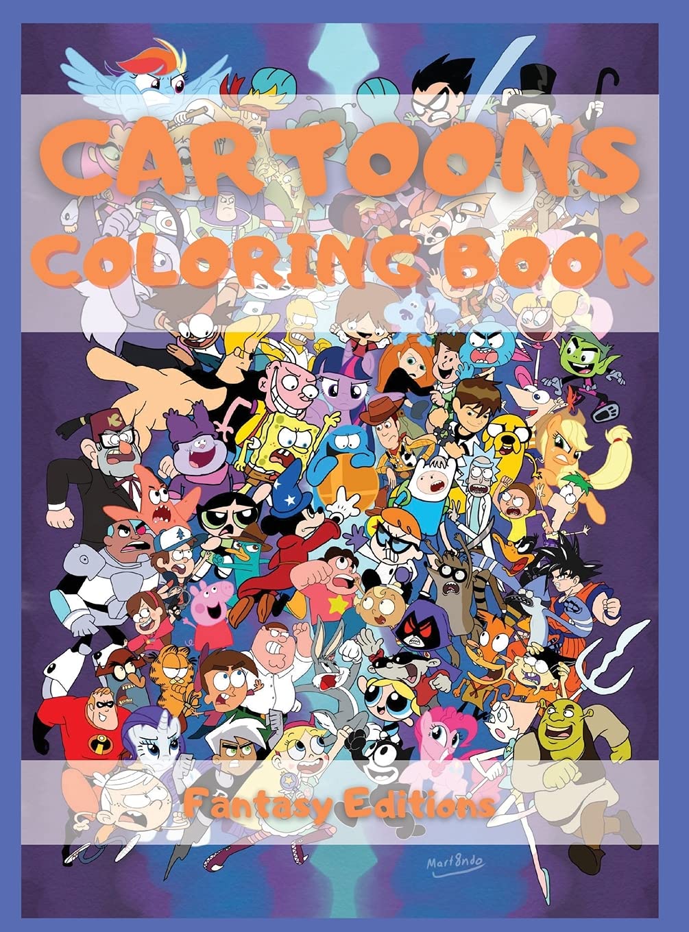 Cartoon Coloring Book for Kids & Adults - Fun & Creative Activity for Relaxation, Stress Relief & Family Bonding