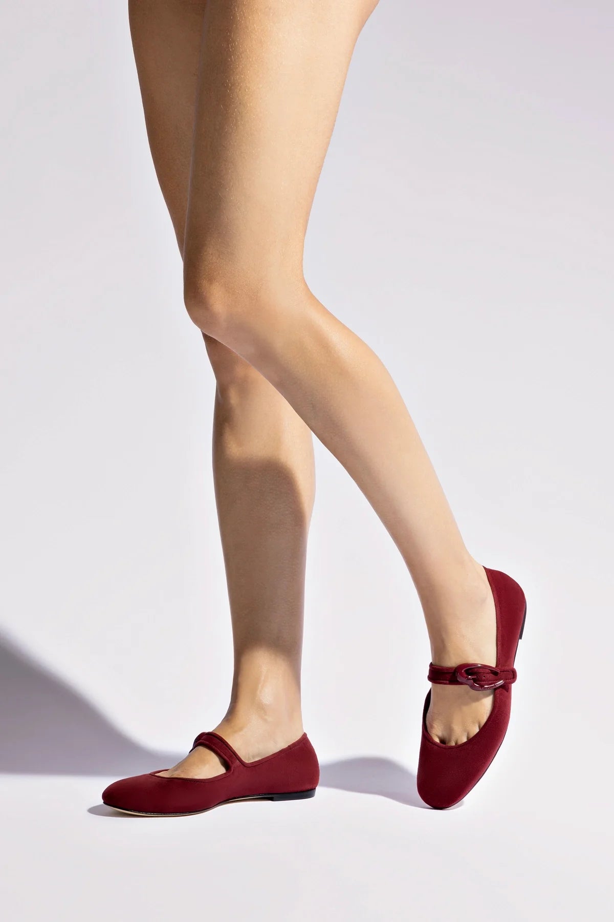 Verona Burgundy Suede Ballet Flats for Women - Comfortable & Stylish Shoes for Work, Casual Wear & Travel