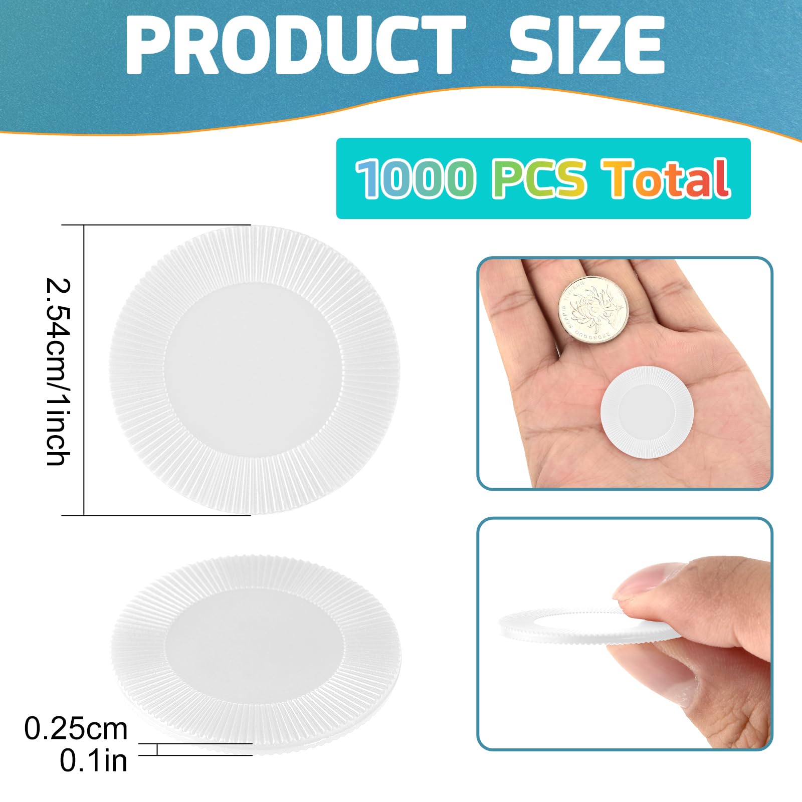 Coopay 1000-Piece Plastic Poker Chips Set - 25mm/1 Inch White Bingo Chips for Card Games, Math Counting Practice, Teaching Rewards & Learning Activities | Perfect for Casino Nights, Classroom Math Games & Family Game Nights