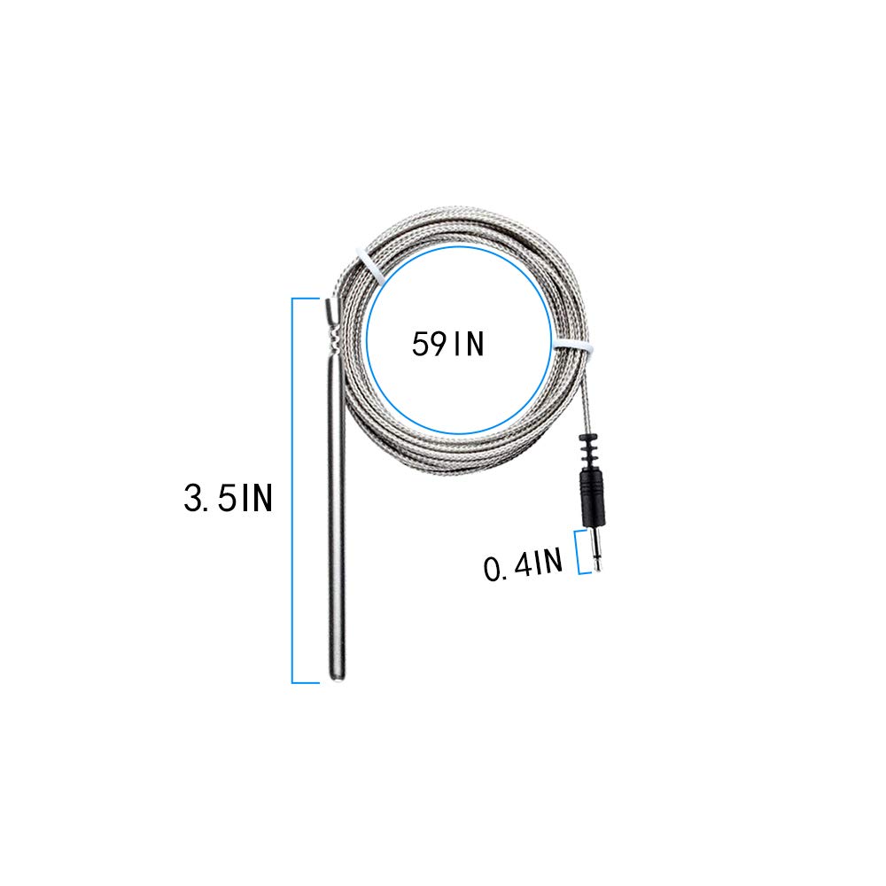 Inkbird 59-Inch Stainless Steel Oven Probe Replacement for IBT-4XS & IBT-6XS Meat Grill Thermometer - Compatible Only with IBT-4XS/IBT-6XS - Perfect for BBQ, Smoking, and Baking