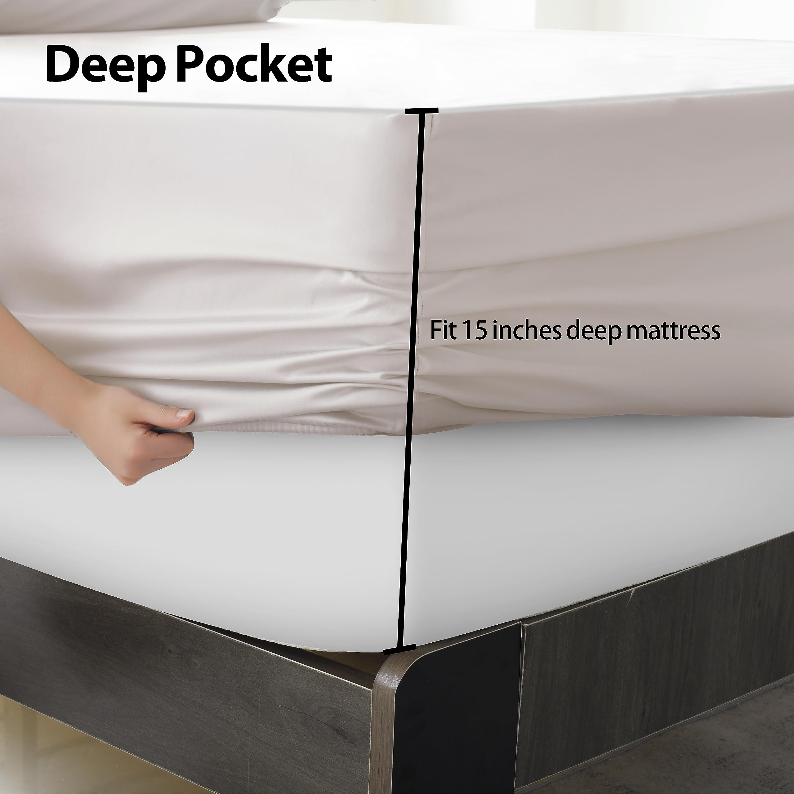 Egyptian Cotton 400 Thread Count Fitted Sheet - Deep Pocket 15