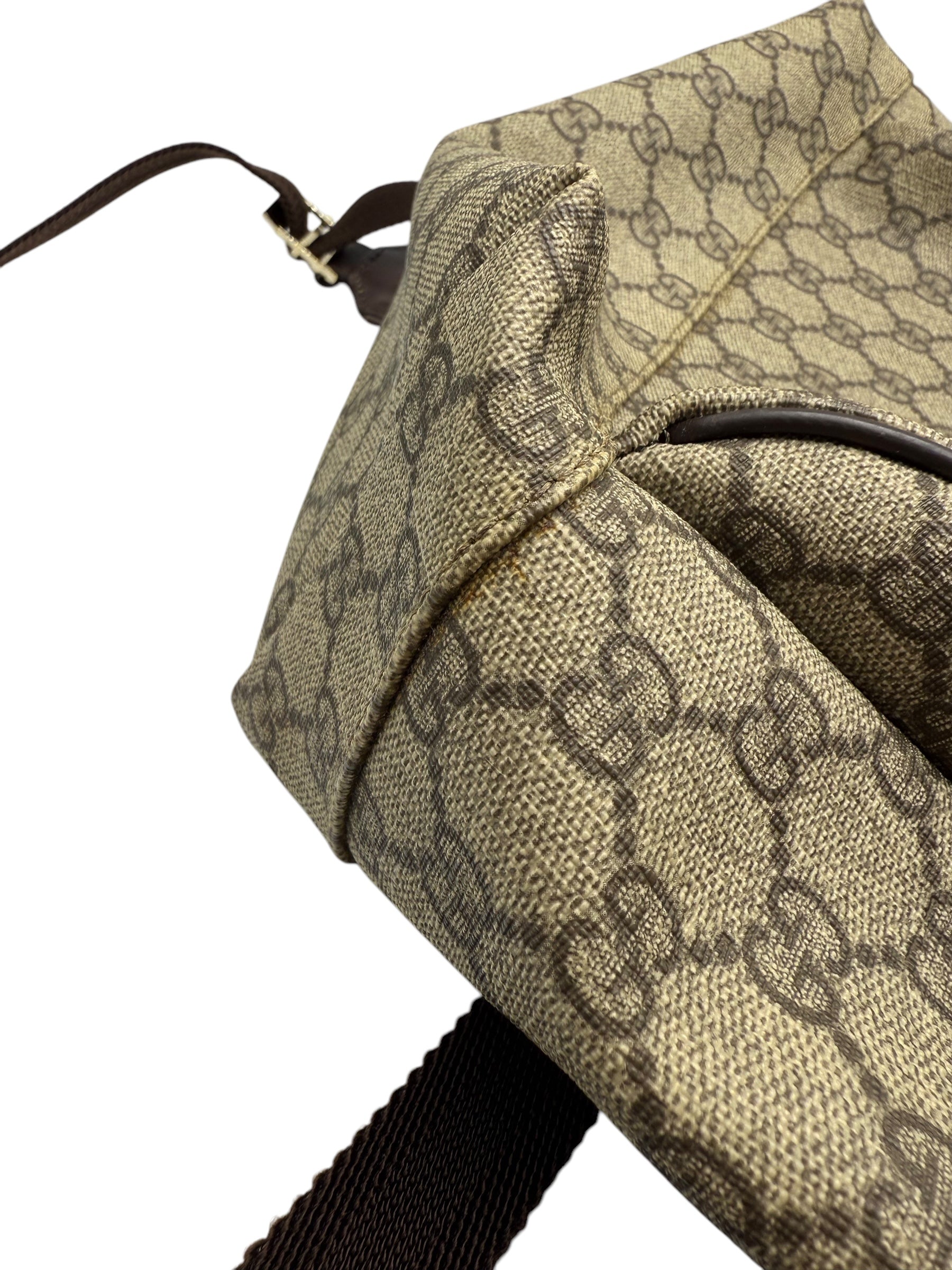 Gucci Supreme Medium Unisex Backpack - Tan Coated Canvas Travel Backpack for Men & Women | Perfect for School, Work & Outdoor Adventures