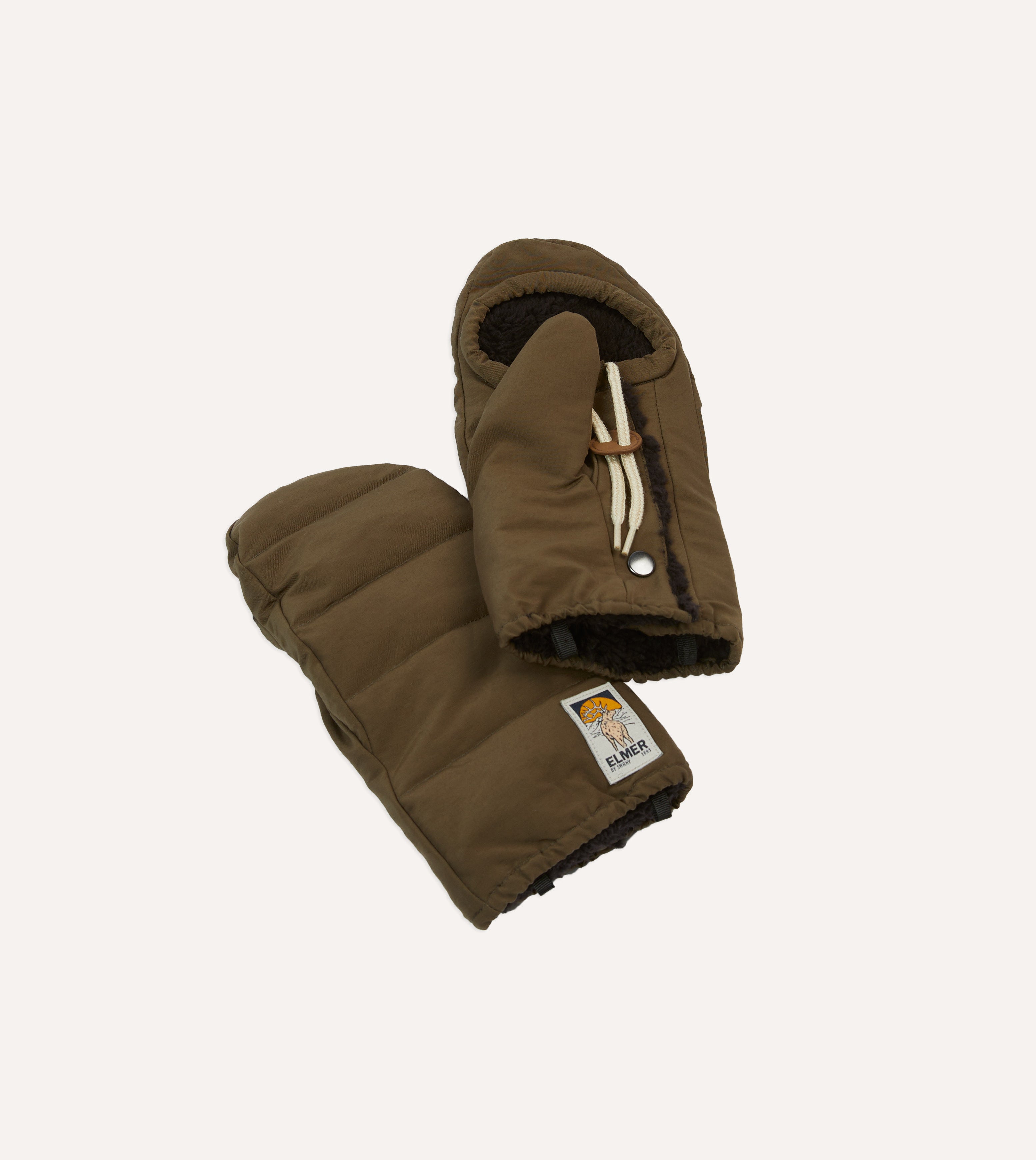 Elmer Khaki Down Mittens - Warm Winter Gloves for Men & Women - Perfect for Skiing, Snowboarding & Outdoor Activities