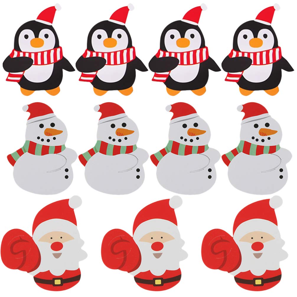 ARTIBETTER 150pcs Christmas Lollipop Paper Cards - DIY Santa Snowman Penguin Candy Holders for Holiday Party Decorations | Perfect for Classroom Crafts, Gift Wrapping & Christmas Tree Ornaments