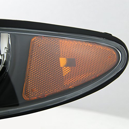 AKKON Replacement Headlights for Pontiac Grand Prix - Black Driver & Passenger Side Combo with Amber Corner Signal Lights | Perfect for Night Driving & Vehicle Restoration