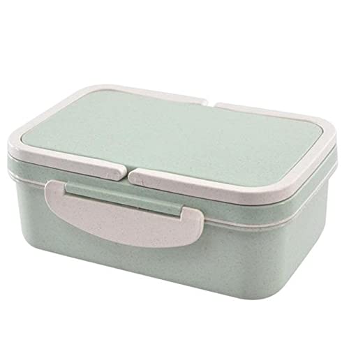 Eco-Friendly Wheat Straw Lunch Box - Portable Microwave Safe Bento Container for Students, Camping, Picnics & Office Meals (Green) | Ideal for School, Work & Outdoor Dining