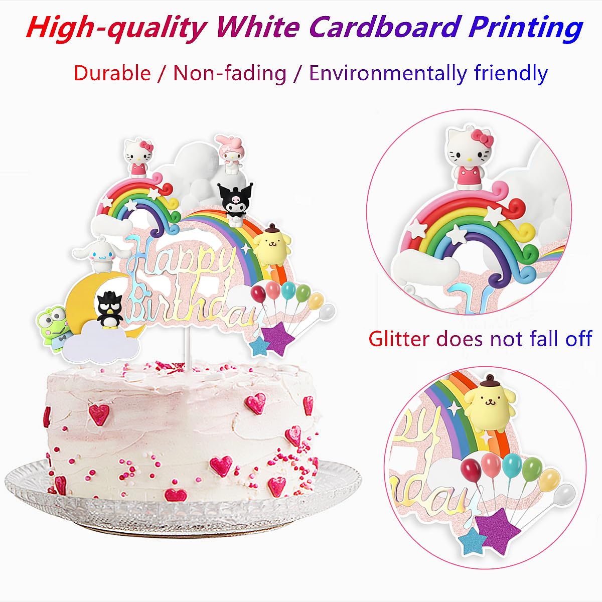 1PCS Adorable Kitty Cake Topper - Cute Cat Birthday Party Decorations for Kids, Girls & Boys - Perfect for Kitty Themed Parties, Baby Showers, and Birthday Celebrations