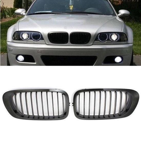 2008-2011 BMW 1 Series E87 Kidney Grille - Matte Black Front Grill Replacement Pair - Upgrade Your Car's Style for Street Racing & Car Shows
