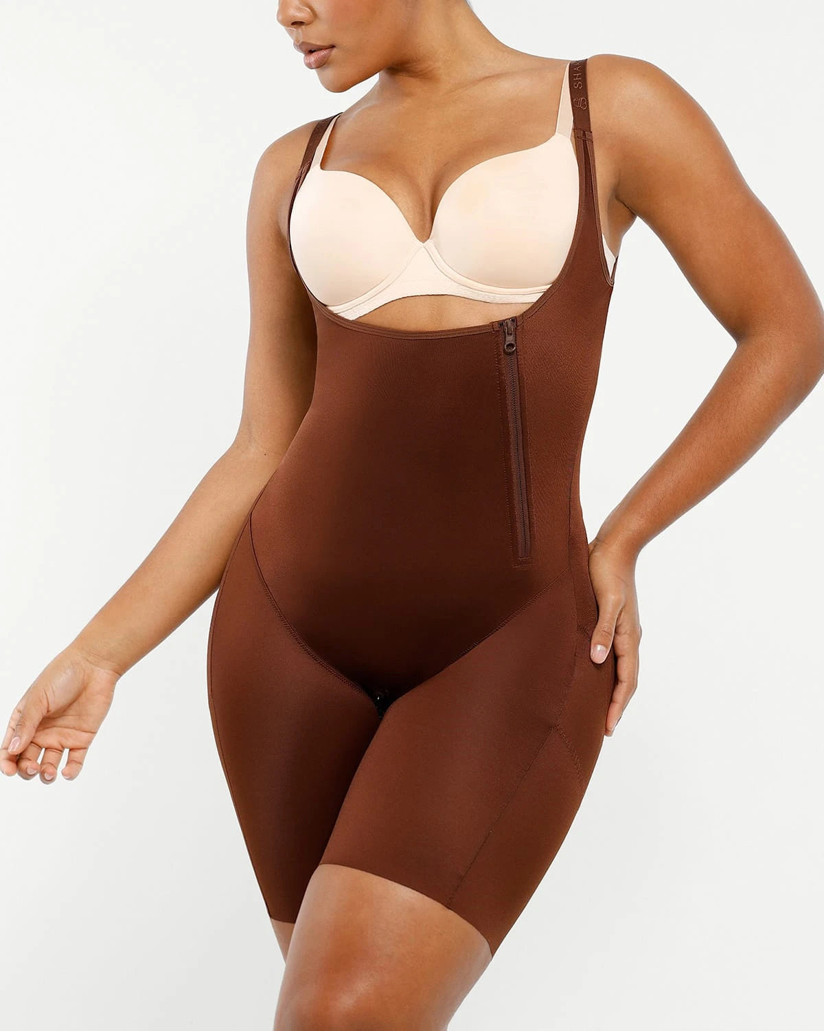 AirSlim® Open Bust Butt Lifting Full Bodysuit Shapewear - Tummy Control Waist Trainer for Women | Perfect for Wedding, Party & Everyday Wear
