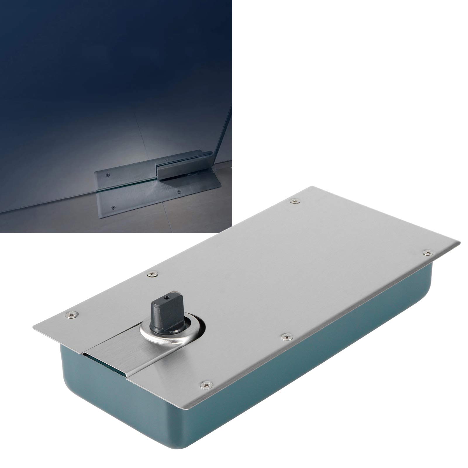 Fireproof Glass Door Hinge with Hydraulic Buffer - Universal Steel Floor Spring Closer for Home & Commercial Glass Doors - Perfect for Offices, Hotels, and Residential Entrances