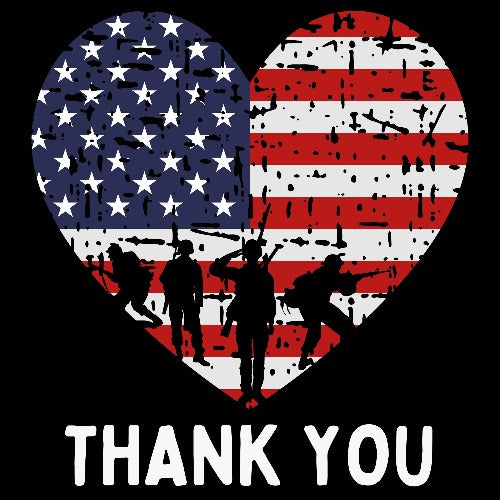 Thank You Flag Heart Slouchy Tee - Comfortable Casual T-Shirt for Women | Perfect for Relaxing, Lounging & Showing Patriotism
