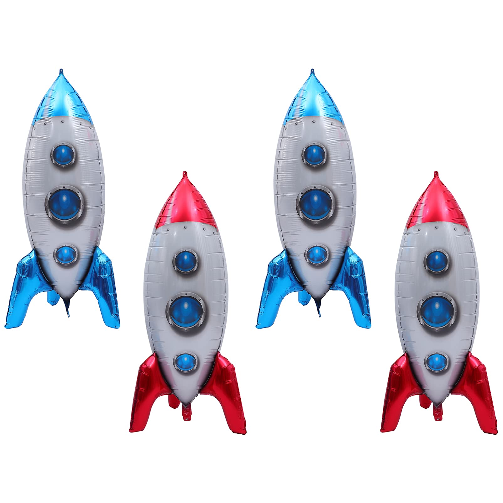 4D Aerospace Theme Balloons 22in - PartyKindom Aluminum Foil Balloons for Space Birthday Party Decorations, Kids Party Supplies - Perfect for NASA Themed Parties, Baby Showers & Space Decor
