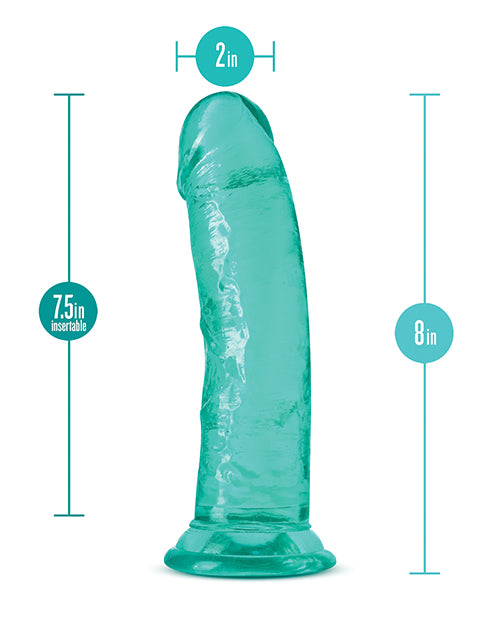 B Yours Plus Roar n' Ride Realistic 8 Inch Dildo - Teal Blue - Lifelike Silicone Adult Toy for Couples & Solo Play - Perfect for Spicing Up Your Bedroom or Bachelorette Parties