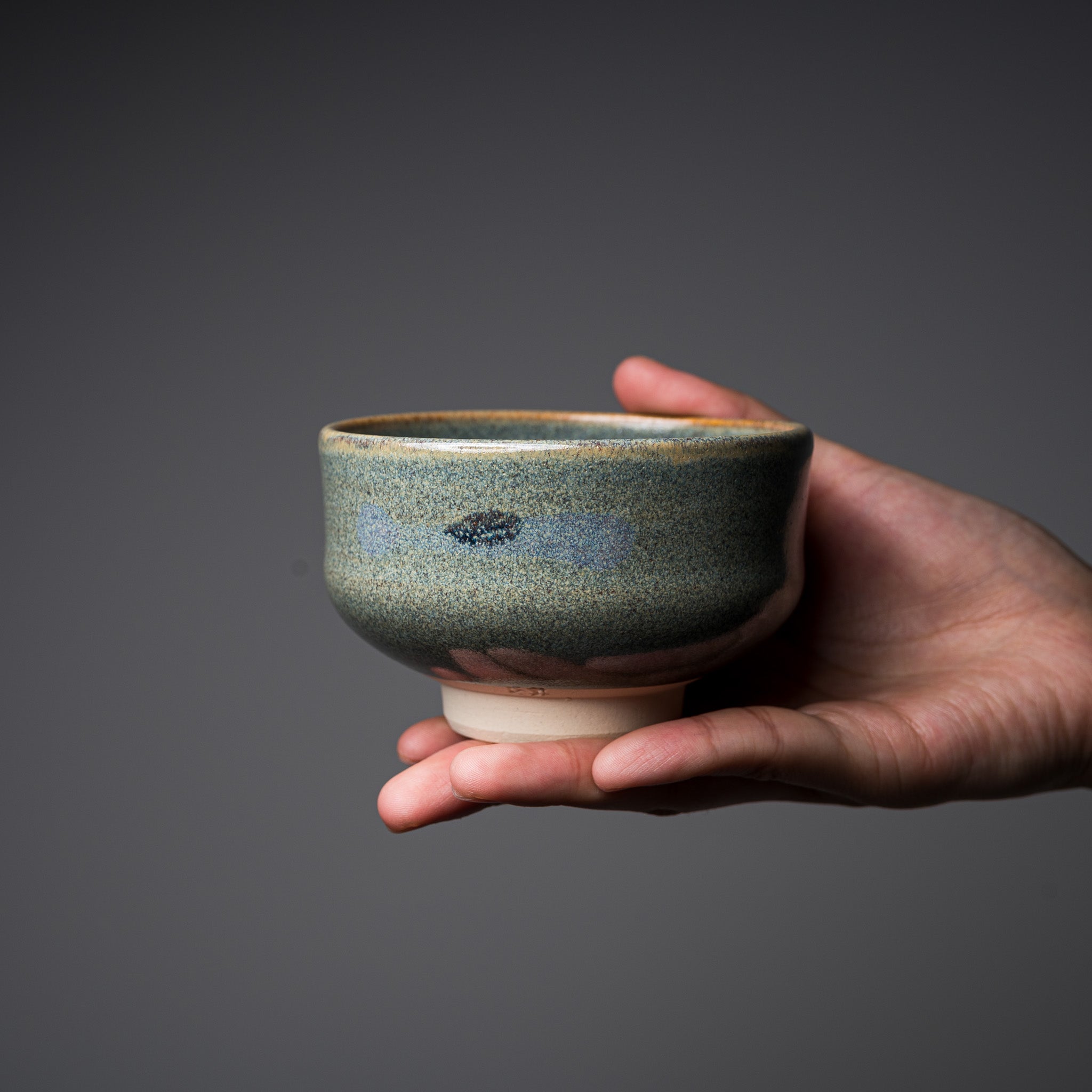 Handmade Kyo Kiyomizu Ware Small Matcha Bowl - Haiyu Sansai - Authentic Japanese Tea Ceremony Cup for Matcha, Green Tea & Traditional Tea Drinking