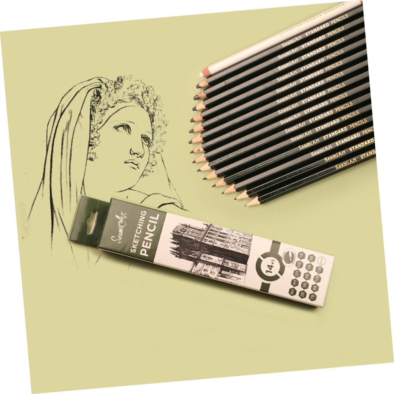 SEWACC 45-Piece Professional Sketch Pencil Set - Charcoal, Graphite & Watercolor Drawing Pencils for Artists, Students & Sketching | Perfect for Portrait Drawing, Shading Techniques & Mixed Media Art