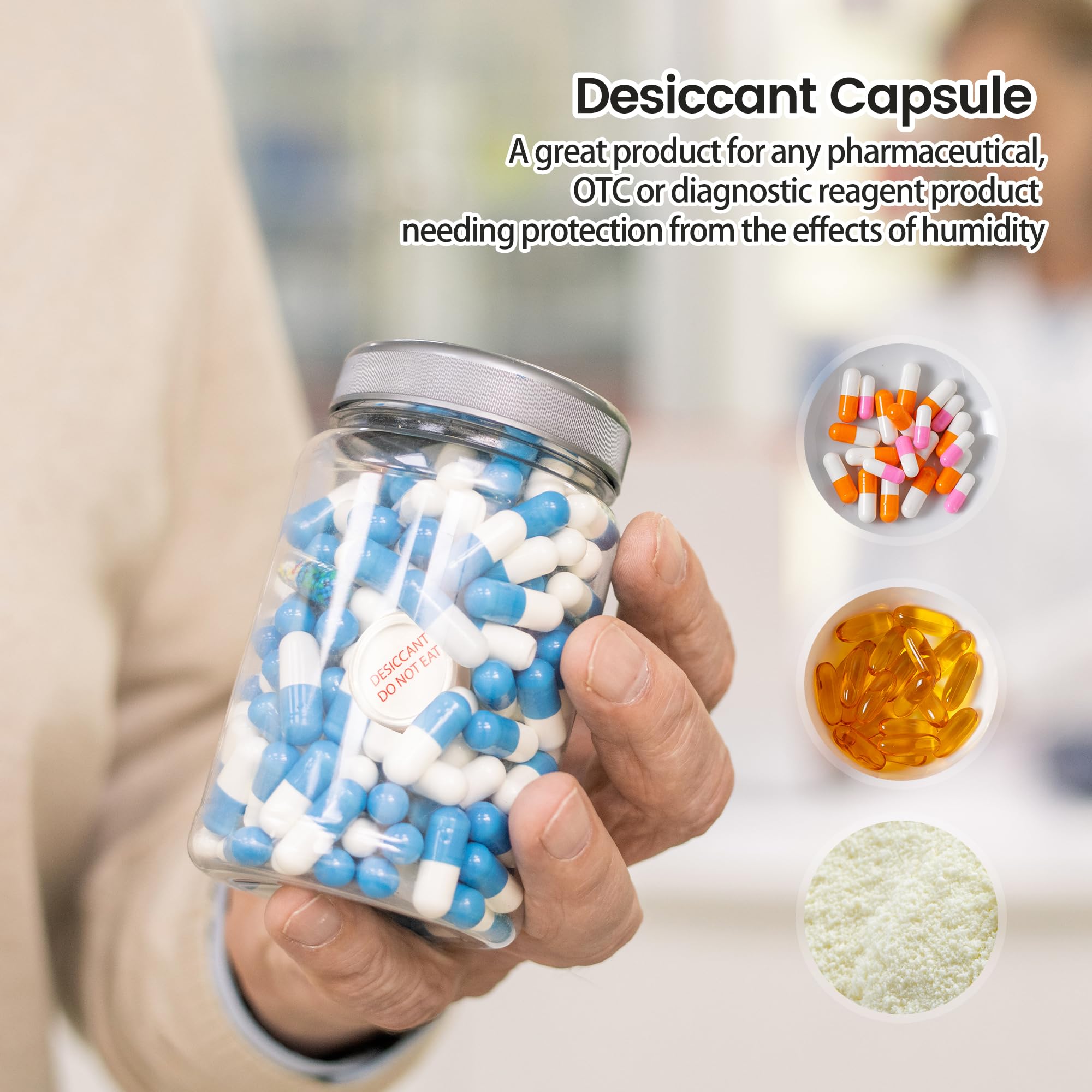 Wisesorb 3 Gram 2000 Pack Food Grade Desiccant Packs - Orange to White Indicating Silica Gel Beads for Moisture Absorption | Ideal for Food Storage, Electronics, Documents & Closet Organization