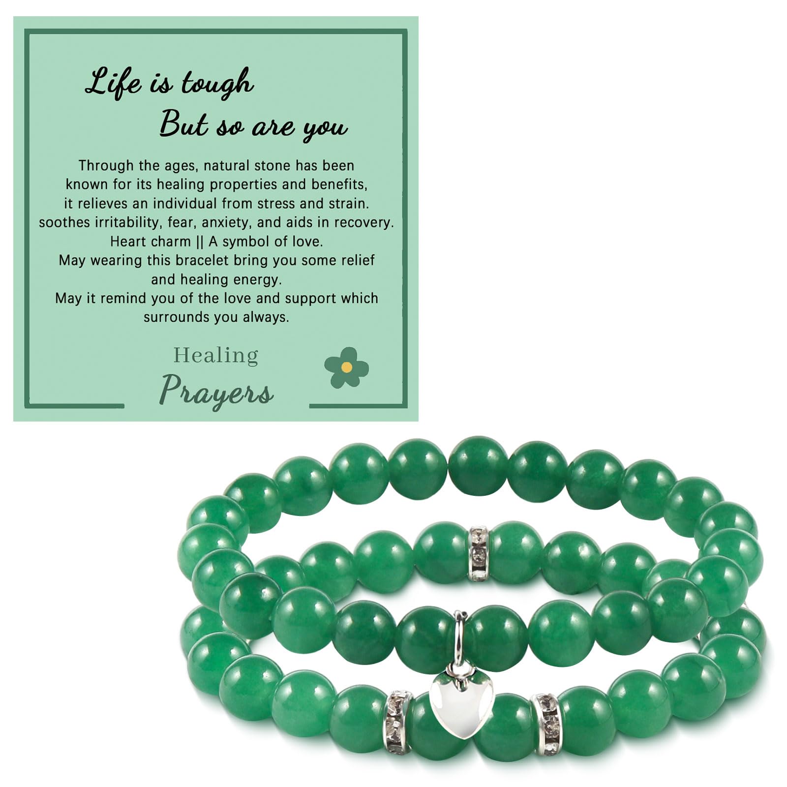 8mm Natural Jade Bracelet for Women - Anti-Anxiety Stress Relief Yoga Beads, Personalized Inspirational Gift for Wellness & Healing - Perfect for Meditation, Yoga Practice and Daily Wear
